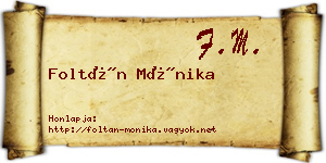 Foltán Mónika névjegykártya