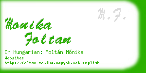 monika foltan business card