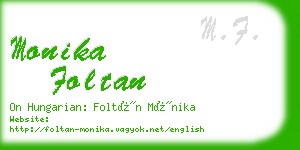 monika foltan business card